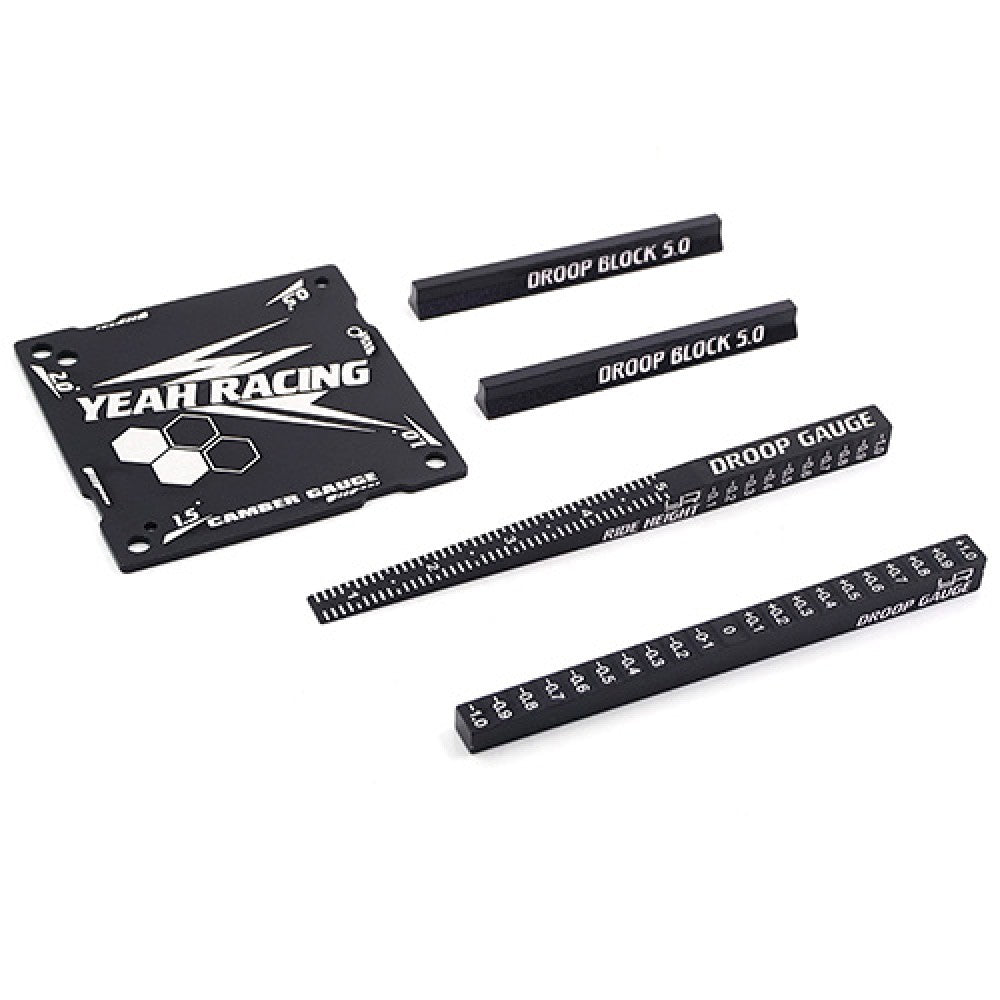 Yeah Racing aluminum setup tool kit for 1/28 Mini-Z RC cars, includes precision tools for easy adjustments and maintenance.