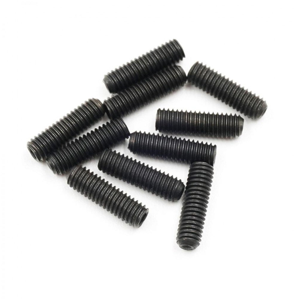 Set of 10 Xpress M4x10mm hex set screws with hex heads, arranged on a plain background, suitable for mechanical and DIY projects.