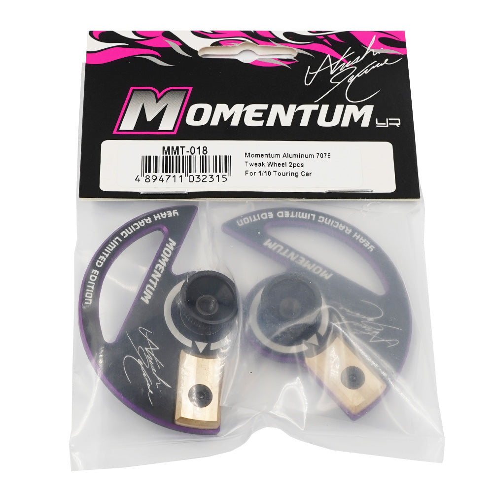 Two Yeah Racing Momentum Aluminum 7075 Tweak Wheels for RC cars, featuring durable lightweight metal construction.