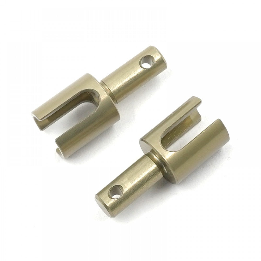 Pair of Xpress 4mm aluminum outdrives for RC boats, silver-colored with smooth, machined finish and mounting holes.