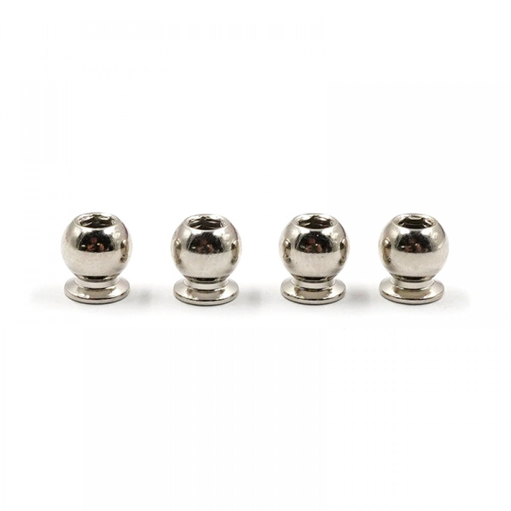 Set of four Xpress 6mm low friction ball studs for steering blocks, shown in a close-up image.