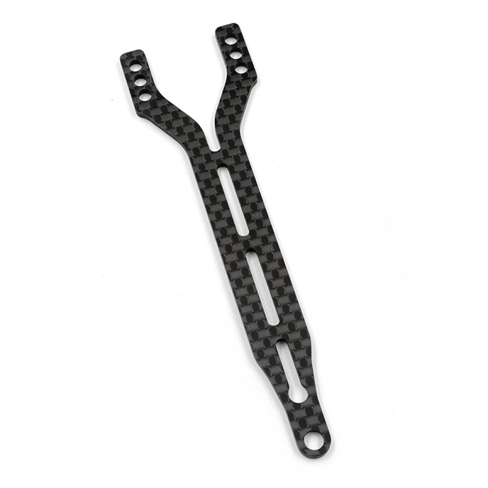 Xpress 2.0mm graphite split upper deck front view, showing detailed construction and sleek design for sports equipment.