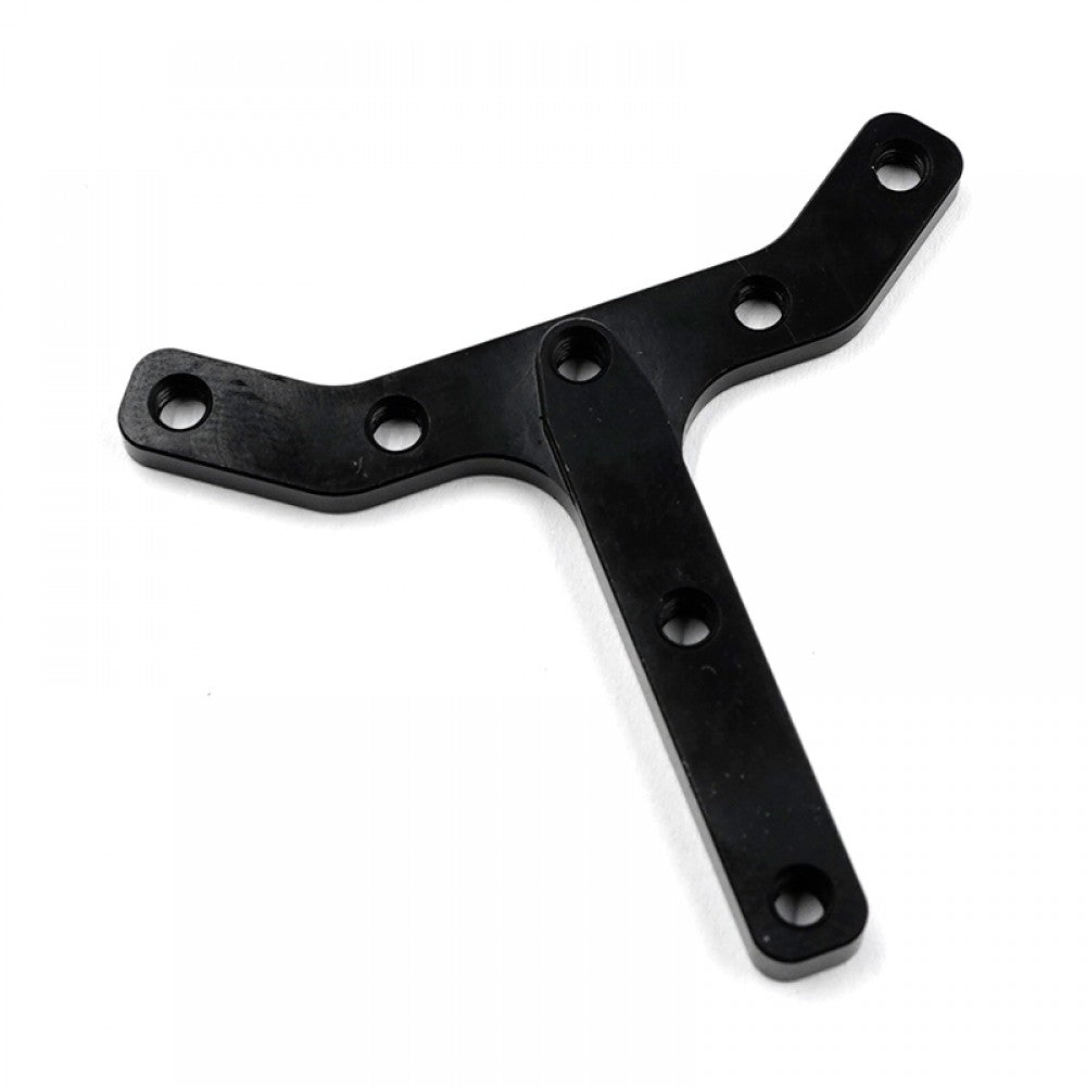 Xpress aluminum rear stiffener plate for vehicle reinforcement, shown in a close-up view with mounting holes.