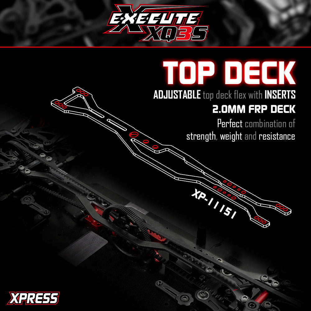 Xpress Execute XQ3S 1/10 4WD Sport Touring Car Kit with detailed chassis and components, ready for assembly and racing.