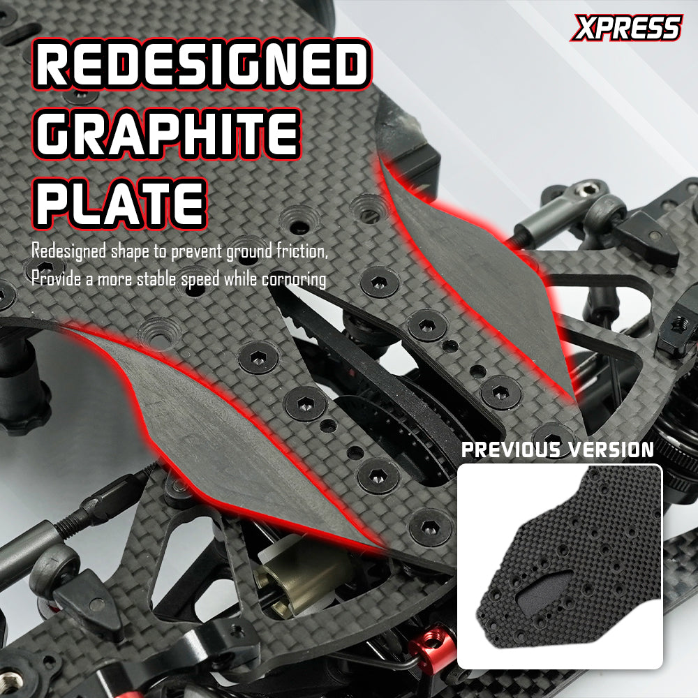 Xpress Execute XQ11R 1/10 4WD touring car kit with detailed chassis and components, ready for assembly and racing.