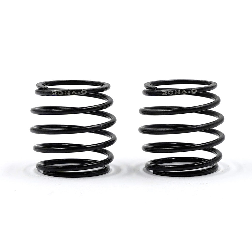 Pair of Xpress 20mm barrel springs for airsoft guns, shown in black with coiled design, two springs included in the package.