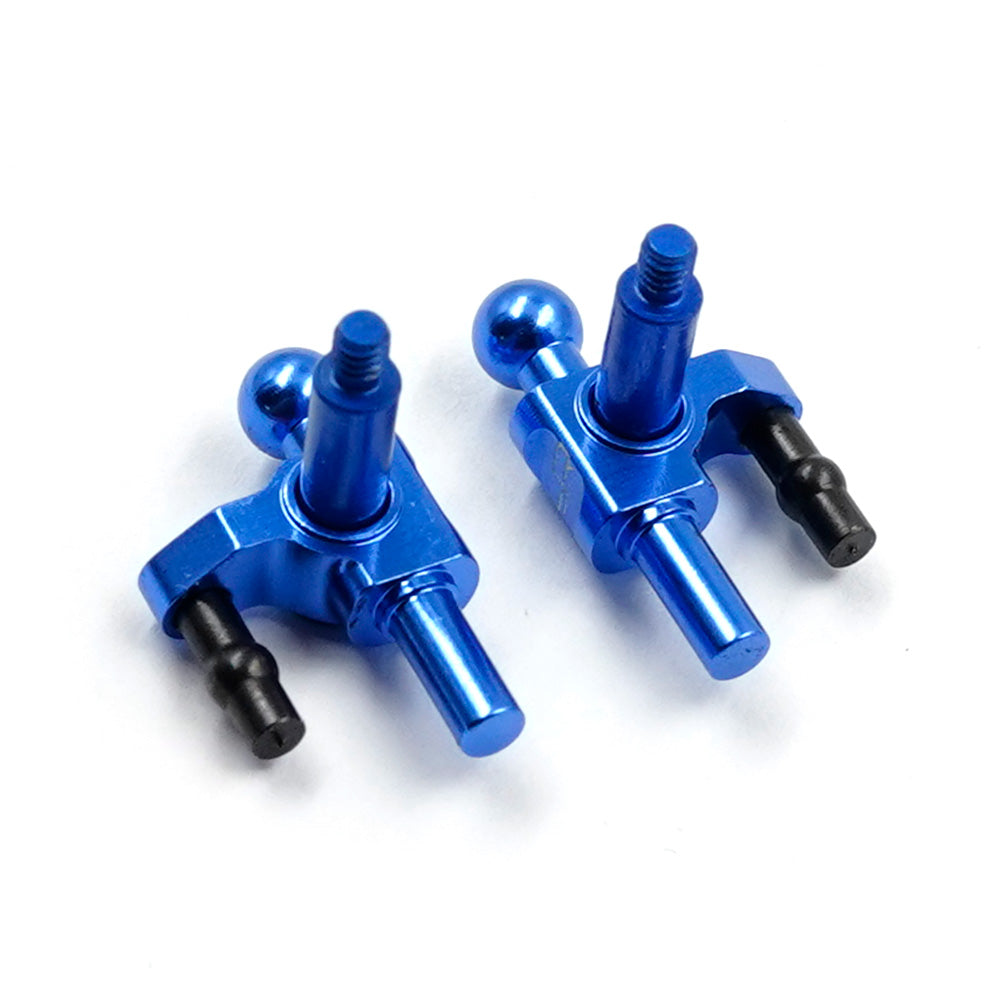 Yeah Racing aluminum 7075 knuckles for Kyosho MR-04 remote control car, shown in black with detailed machining.