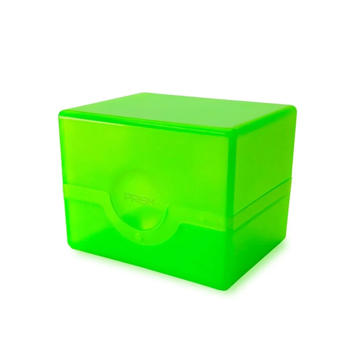 Closed BCW Prism Deck Case in black with a secure latch, designed for storing collectible trading cards securely.