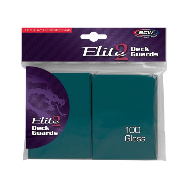 BCW Gloss Deck Guards Elite2 card sleeves, clear protective card sleeves with glossy finish for trading cards.