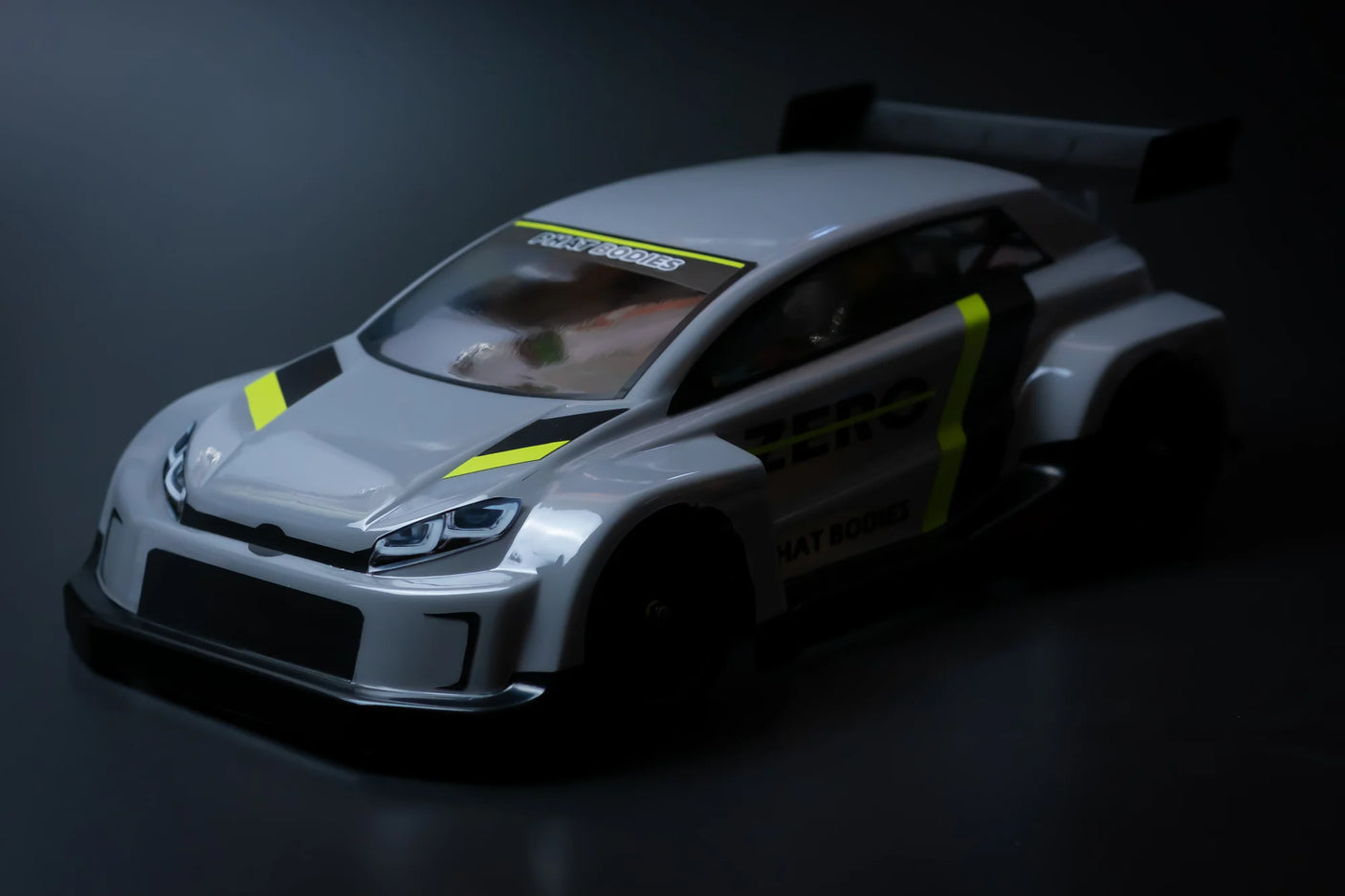 RC car body by Phat Bodies, Zero for 1:14 and 1:12 chassis, featuring a sleek design and detailed finish.