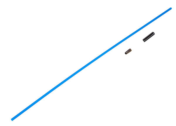 Traxxas antenna tube and cap for RC vehicles, black plastic components with a cylindrical tube and secure cap fitting.