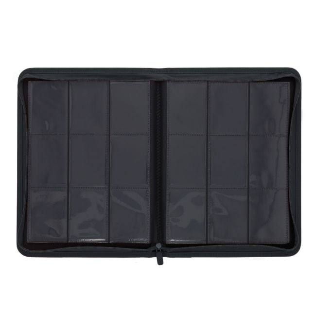 BCW Z-Folio 9-pocket album for storing trading cards, featuring clear plastic pages and a sturdy cover for easy organization.