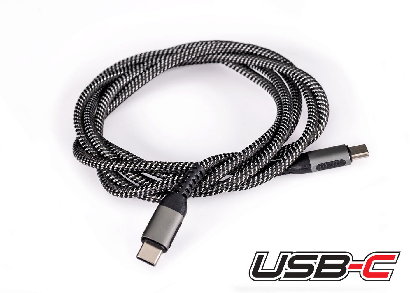 Traxxas 100-Watt USB-C power cable with durable connectors and braided design for fast charging and reliable power transfer.