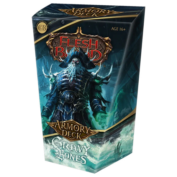Flesh and Blood: Gravy Bones Armory Deck of collectible trading cards by Legends Story Studios, featuring vibrant card artwork.