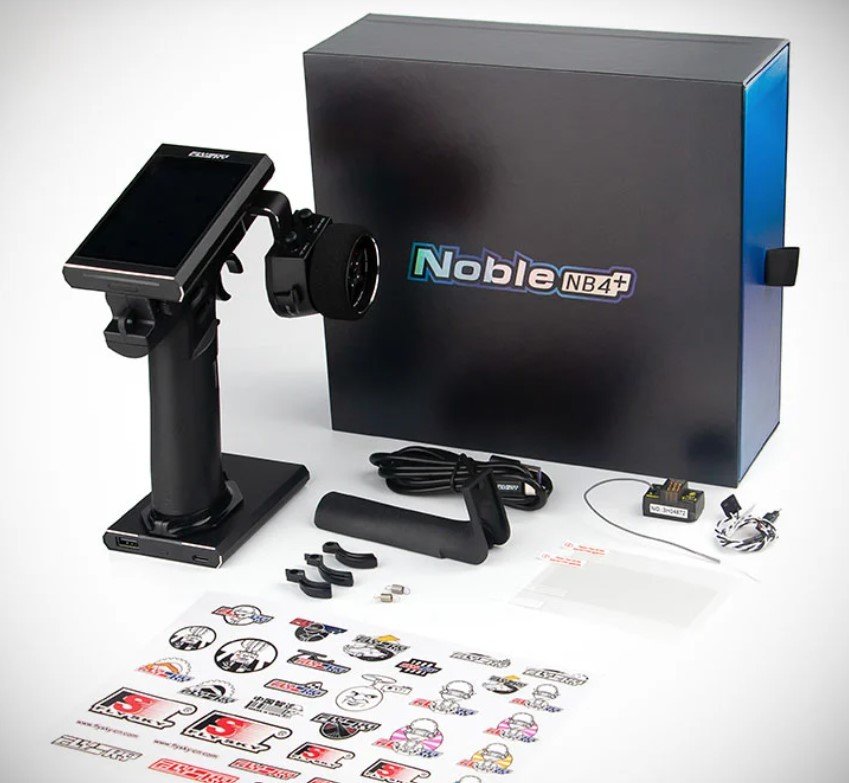 Flysky Noble NB4+ RC transmitter with FGr4B receiver, handheld remote control for remote-controlled aircraft and drones