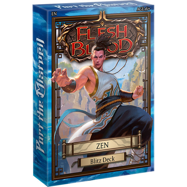 Flesh and Blood Part the Mistveil Blitz Deck Collection of collectible trading cards by Legends Story Studios, featuring colorful card art.