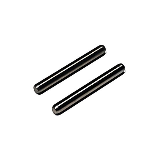 Atomic RC MRX spare arm pins for DWS, two black metal replacement parts for RC car suspension or chassis.