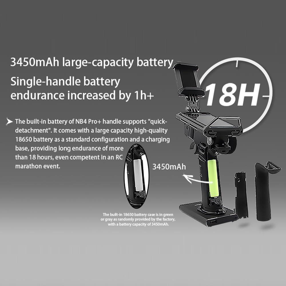 Flysky Noble NB4 Pro+ RC Transmitter with FGr4B and FGr8B receivers, featuring ergonomic controls and LCD display.