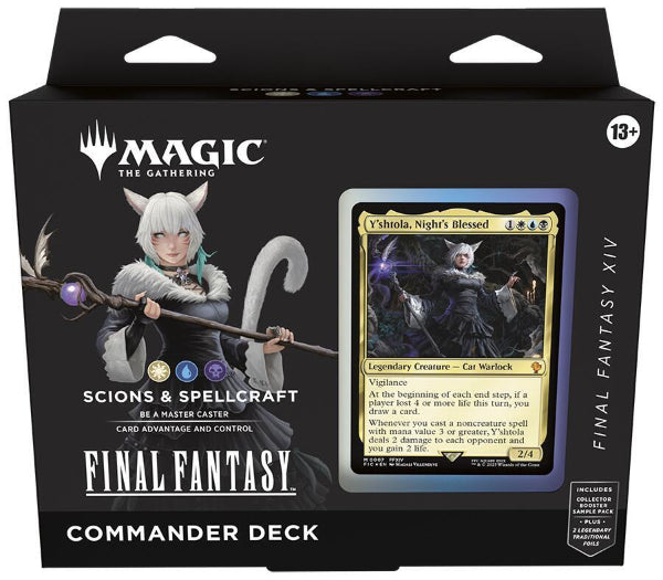 MTG: Final Fantasy Commander Decks by Wizards of the Coast, featuring colorful fantasy-themed playing cards and deck box.