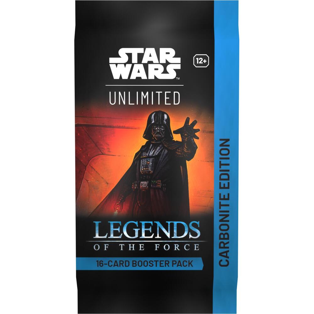 Star Wars Legends of the Force Carbonite Booster Pack by Fantasy Flight Games, featuring collectible cards and game accessories.