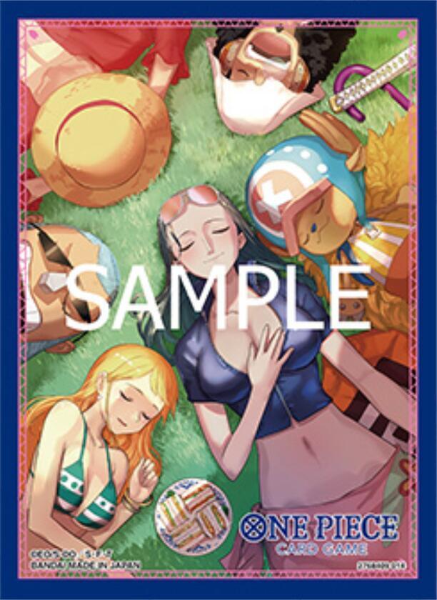 Bandai One Piece TCG official card sleeve, Store Edition Vol.3, featuring colorful One Piece character artwork on protective card sleeve.