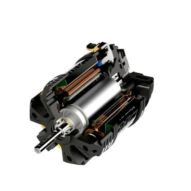 Hobbywing XERUN V10 Motor G3 6.5T for RC cars, showcasing the high-performance brushless motor with cooling fins and wiring connectors.
