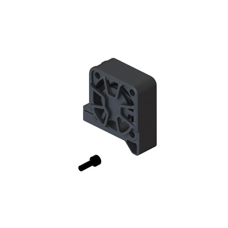 ARRMA Motor Fan and Mount Set GROM for RC car, featuring a cooling fan and mounting hardware in black