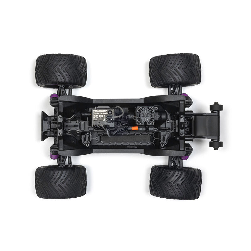 ARRMA 1/16 Quake Grom 4x4 RTR brushed monster truck with rugged design and off-road tires, ready for outdoor adventures.