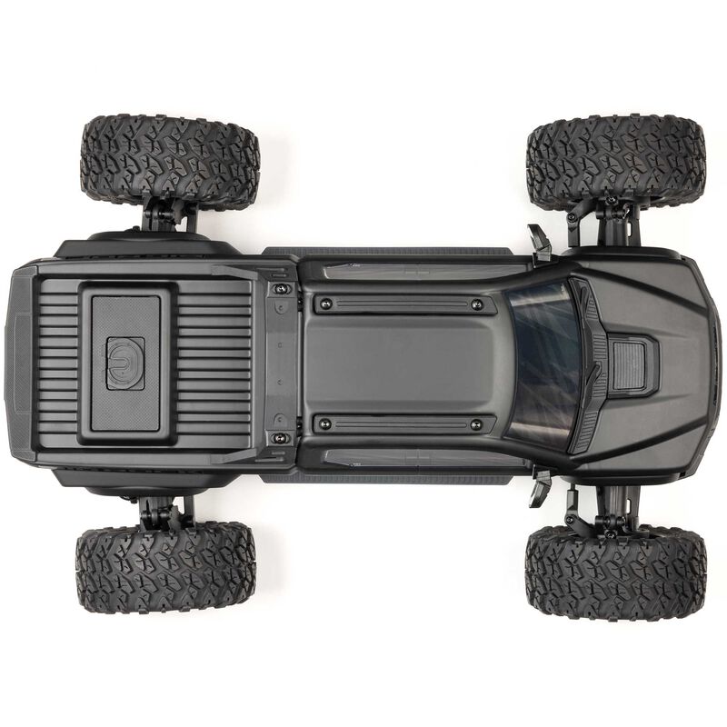 ARRMA 1/10 scale BIG ROCK 223S DSC 4x4 RTR brushless monster truck shown in vibrant orange with large off-road tires