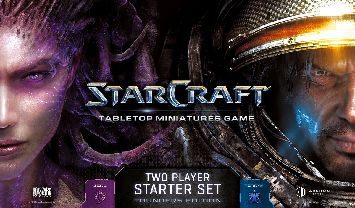 Starcraft Miniatures Game Founders Edition 2 Player Starter Kit by Archon Studio, featuring miniature game components and starter set.