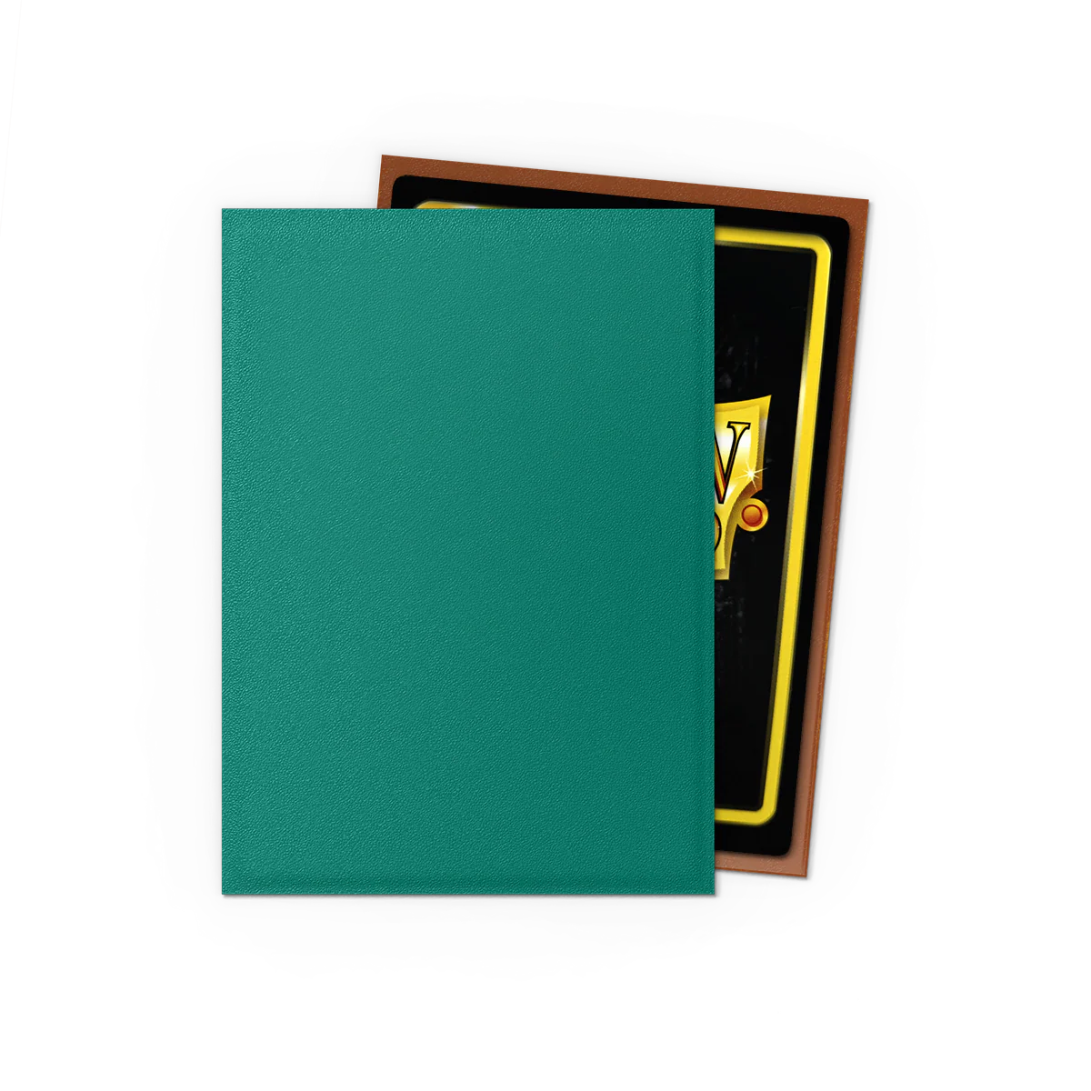 Dragon Shield Power and Copper Dual Matte Standard Sleeves, showing the sleek, matte finish and vibrant copper design.