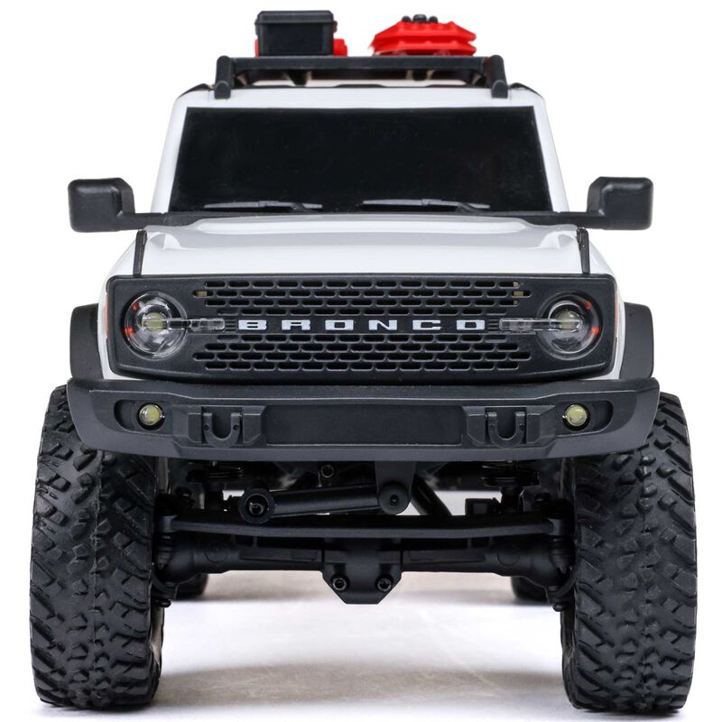 Axial 1/24 scale Ford Bronco 4x4 RC rock crawler with brushed motor, detailed exterior, and off-road tires.