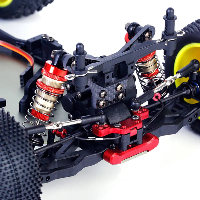 LC Racing BHC-1ST 1/14 scale 2WD stadium truck kit with detailed chassis and components, ready for assembly and racing.