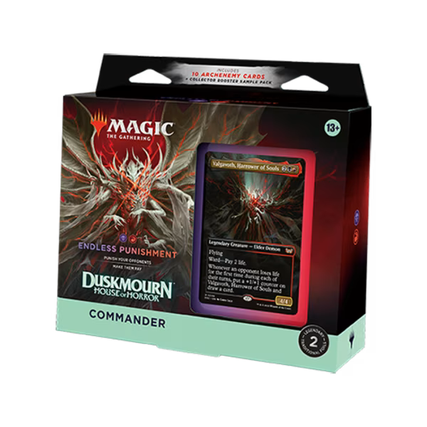 MTG Duskmourn: House of Horror Commander Deck by Wizards of the Coast, featuring magic cards and thematic artwork.
