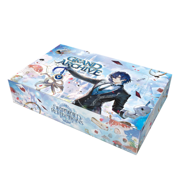 Weebs of the Shore Grand Archive TCG Distorted Reflections 1st Edition Booster Box with colorful artwork and packaging.
