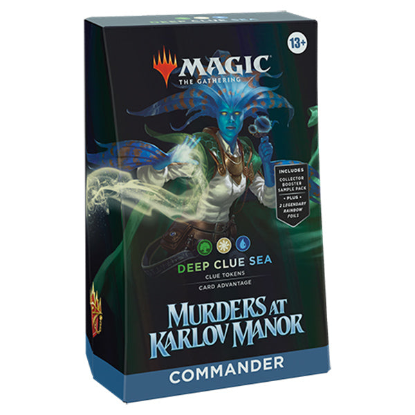 Wizards of the Coast Murders at Karlov Manor Commander Deck featuring deep blue sea-themed artwork and game components.
