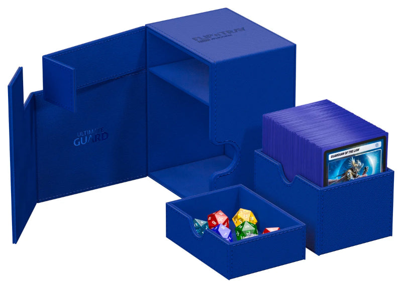 Blue Ultimate Guard Flip'n'Tray 133+ Xenoskin card storage and transport tray for collectible card games.