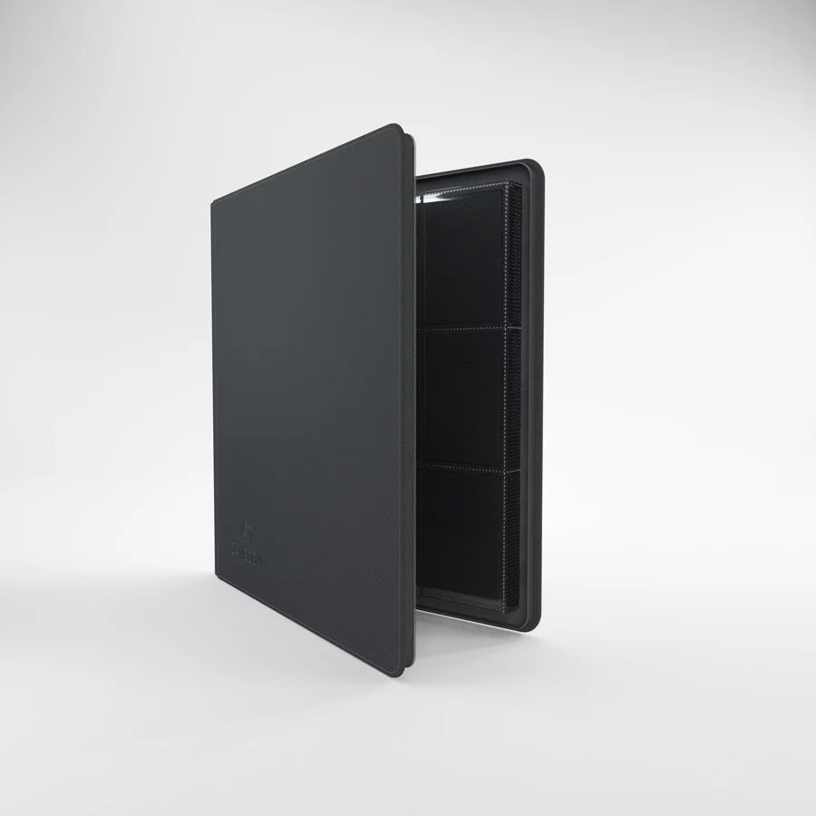 Black Gamegenic 24-pocket zip-up TCG binder with durable cover and secure zipper for organizing trading card game cards.