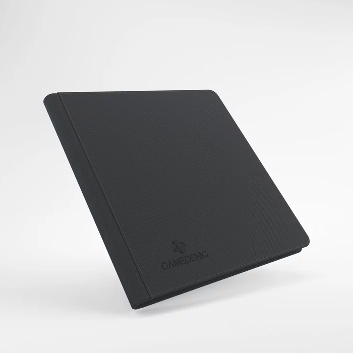 Black Gamegenic 24-pocket zip-up TCG binder with clear plastic pages for card storage and organization.