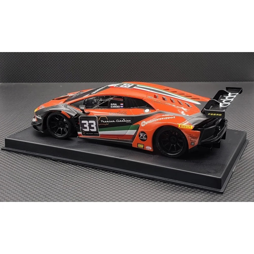 GL Racing 1/28 Orange LBO GT3 Body for RC cars, 98mm scale, detailed design for high-performance racing models