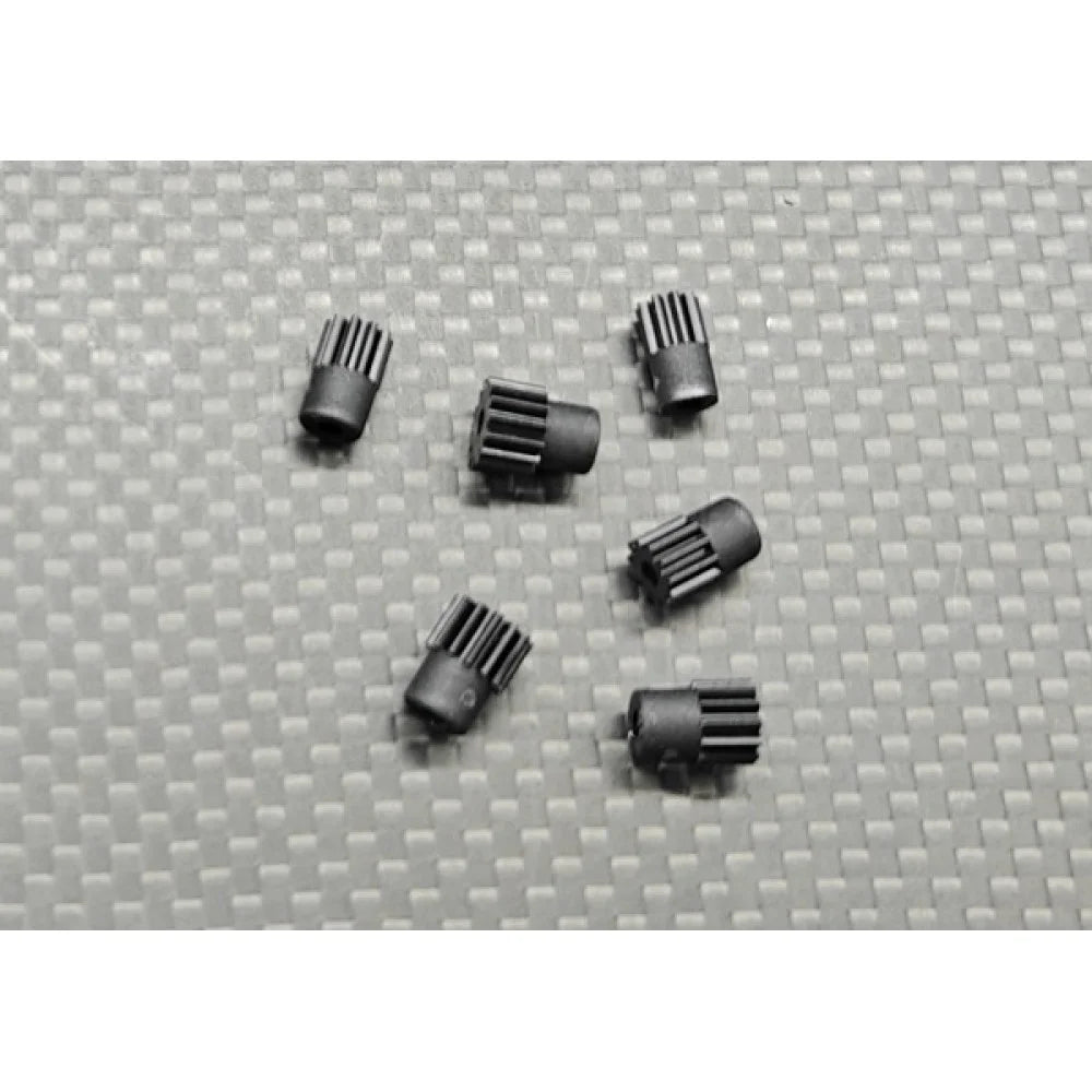 GL Racing 64P Longlife Pinion Gear Set with 9-14T for RC cars, showing the gear teeth and packaging on a white background.