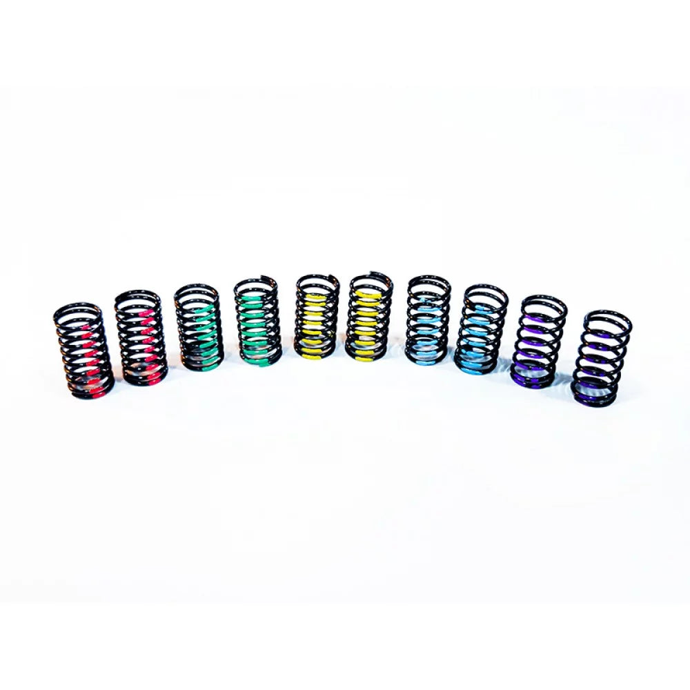 GL Racing GLA-004-L long rear spring set for GLA model, showing two black coil springs with mounting ends.