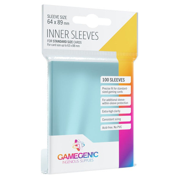 Gamegenic standard inner sleeves for TCG cards, 100-pack, clear protective sleeves for card storage and protection
