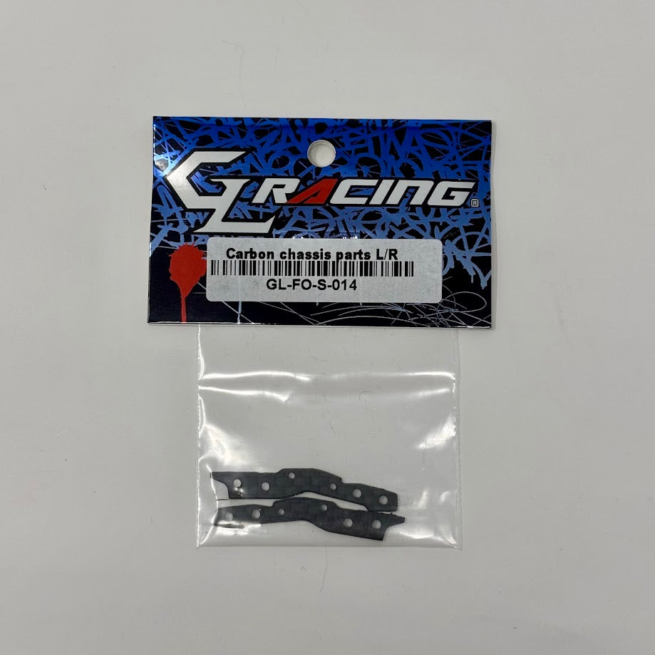 GL Racing Formula One carbon chassis parts left and right, lightweight and durable for high-performance racing car assembly.