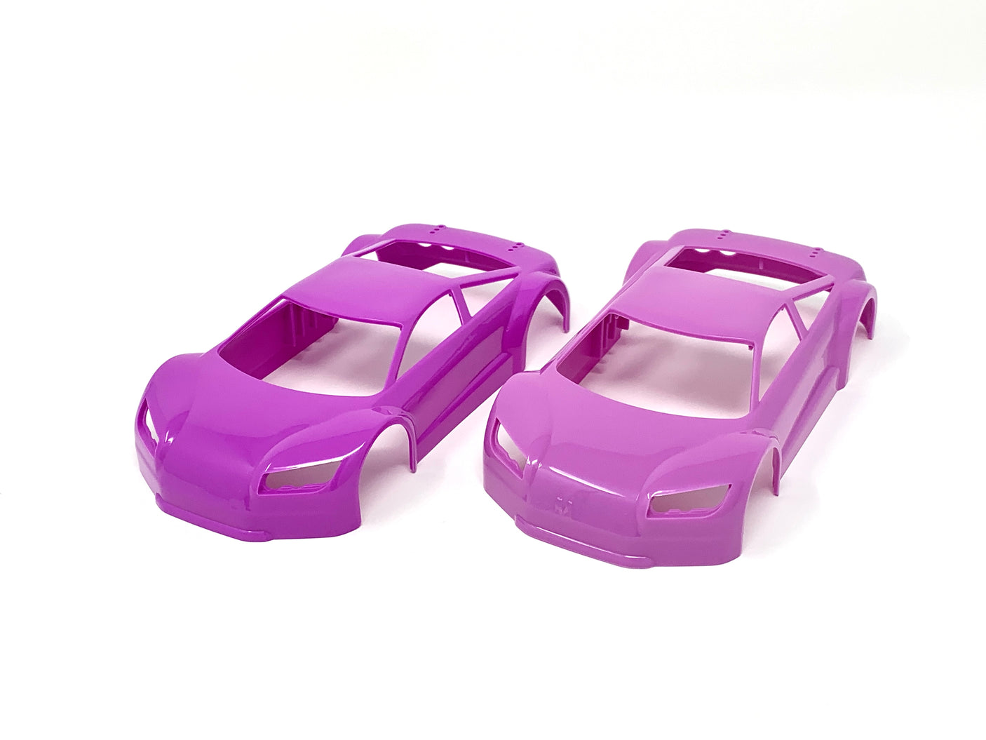 Jomurema GT01 car body set in neon violet color with contrasting violet accents, designed for custom car modification.