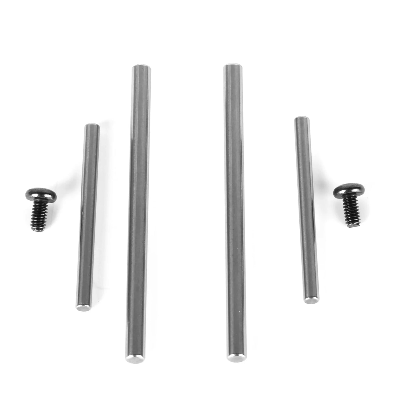 LC Racing L5007 front hinge pin set with multiple metal pins and clips, designed for RC car suspension and chassis assembly.