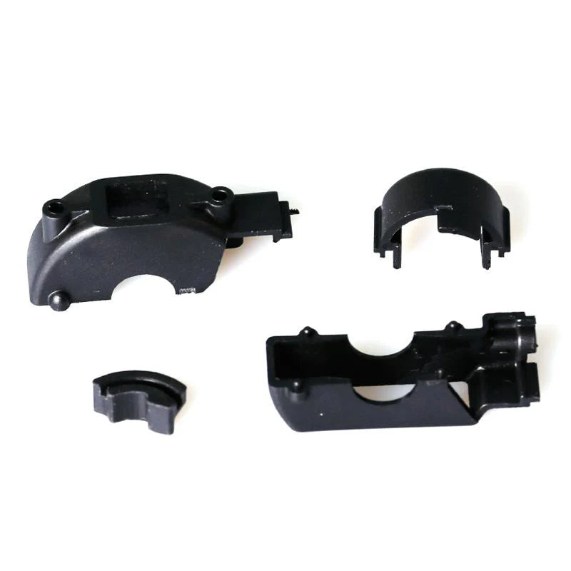 LC Racing L6028 Gear Cover Set shown in black and silver, designed for durability and precise fit on RC car models.