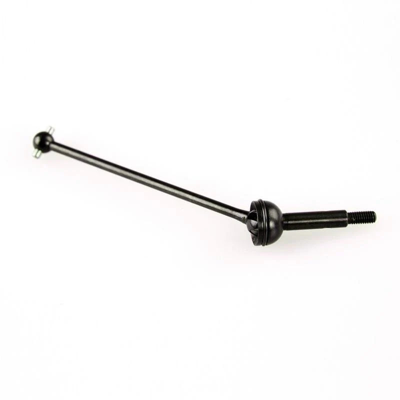 LC Racing L6043 CVA drive shaft showing a metal drive shaft for RC car, with detailed joints and metal construction.