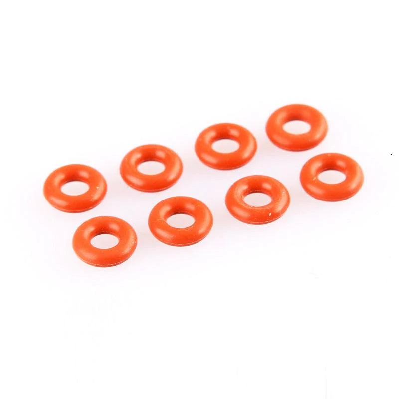 LC Racing L6087 Shock Rebuild Red O-Ring set with 8 pieces, suitable for RC shocks, shown in the product image.