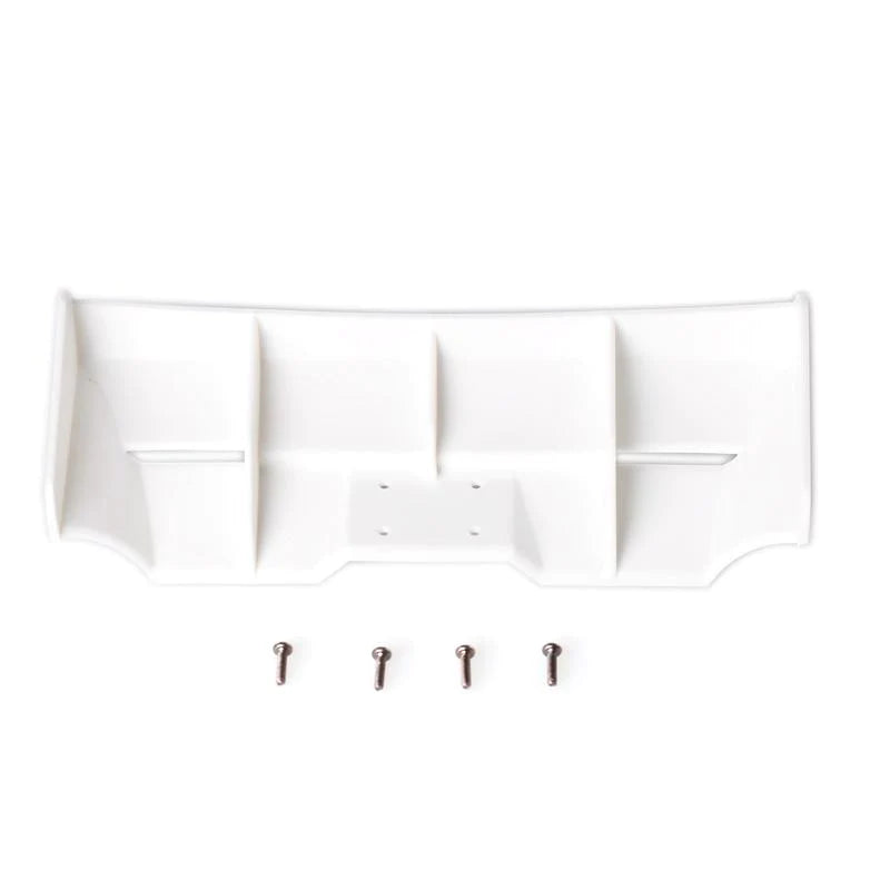 White LC Racing L6162 composite wing for RC cars, shown in the image with aerodynamic design and detailed surface texture.